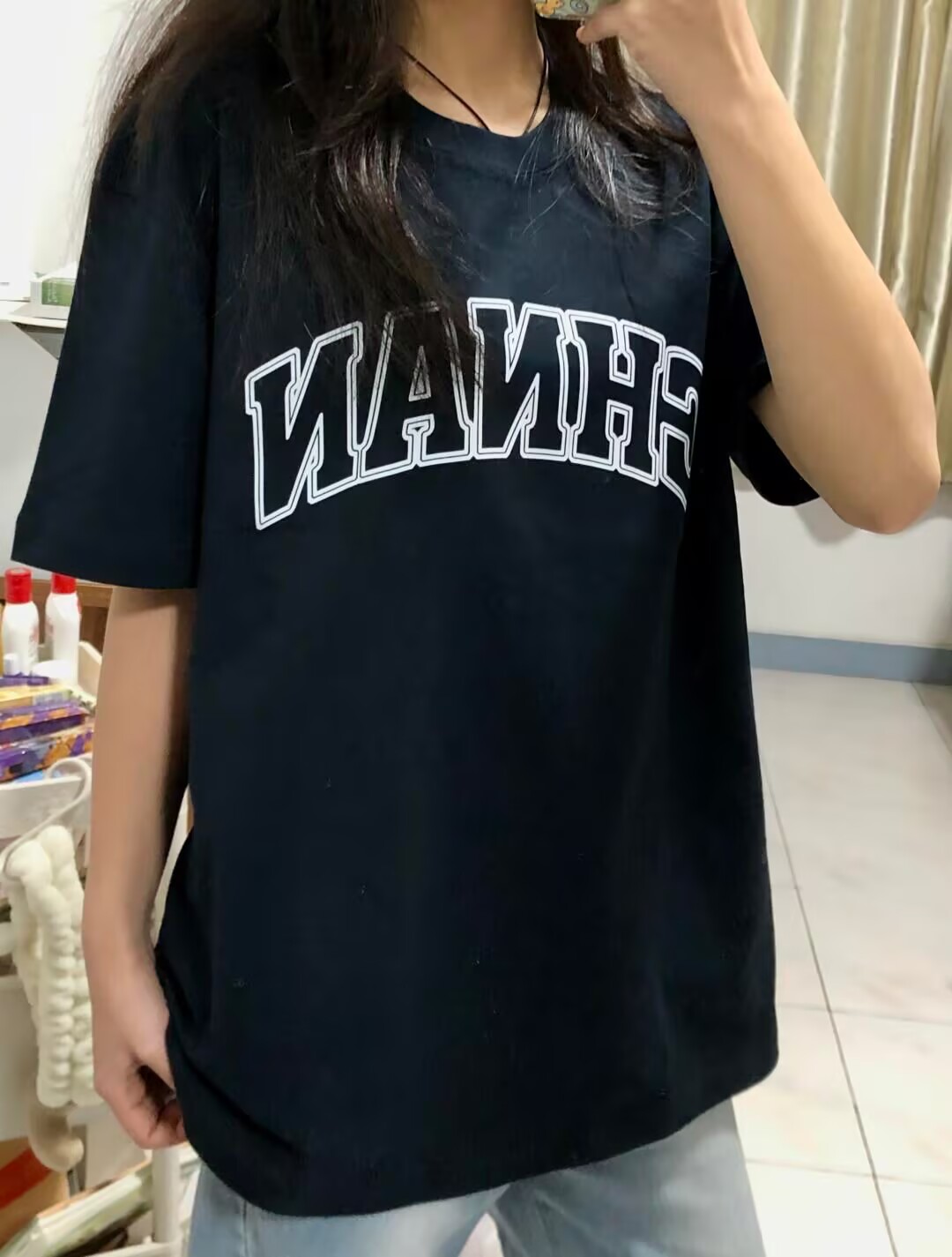 200g combed and tight-fitting sprinkler, pure cotton backpack, spring and summer loose shoulder printed short-sleeved T-shirt