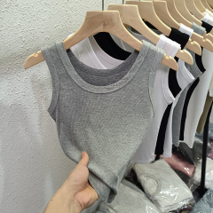 Real shot of modal rib 2025 summer new Korean casual and versatile hot girl outfit suspender vest for women
