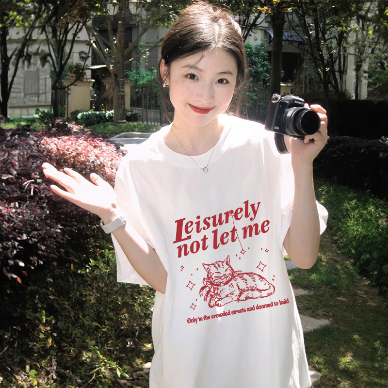 Korean chic2025 summer new short-sleeved T-shirt for women Japanese and Korean trendy printed tops for women\Not changing