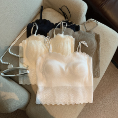 Real shot of women's new summer style for suspenders and vests, outside and inside with chest pads, beautiful back base top