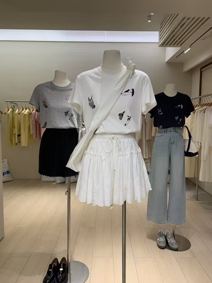 200g combed and tight-fitting sprinkler, pure cotton backpack, spring and summer loose shoulder printed short-sleeved T-shirt