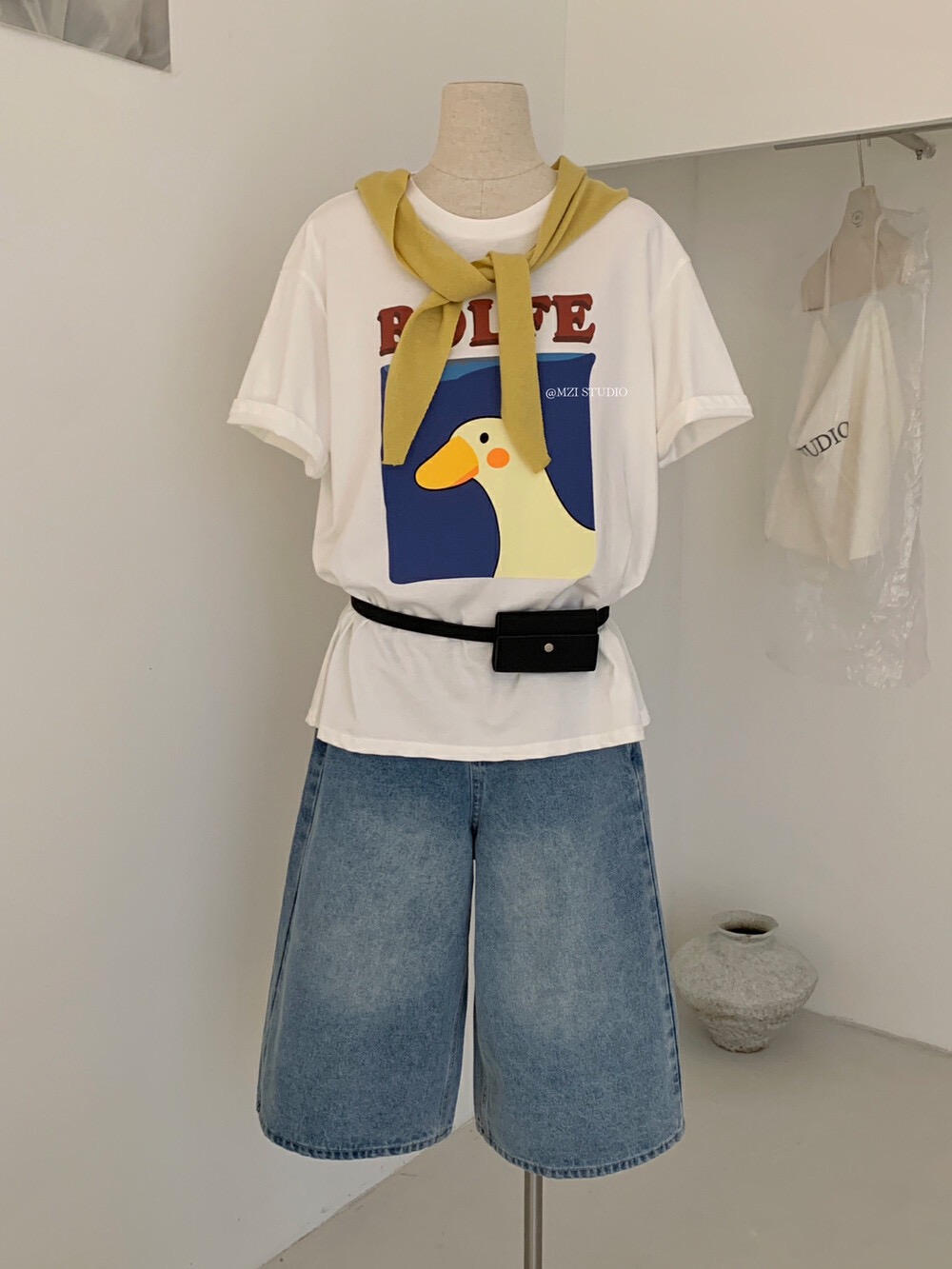 200g combed and tight spun in 2025, pure cotton back bag strip, spring and summer loose shoulder printed short-sleeved T-shirt