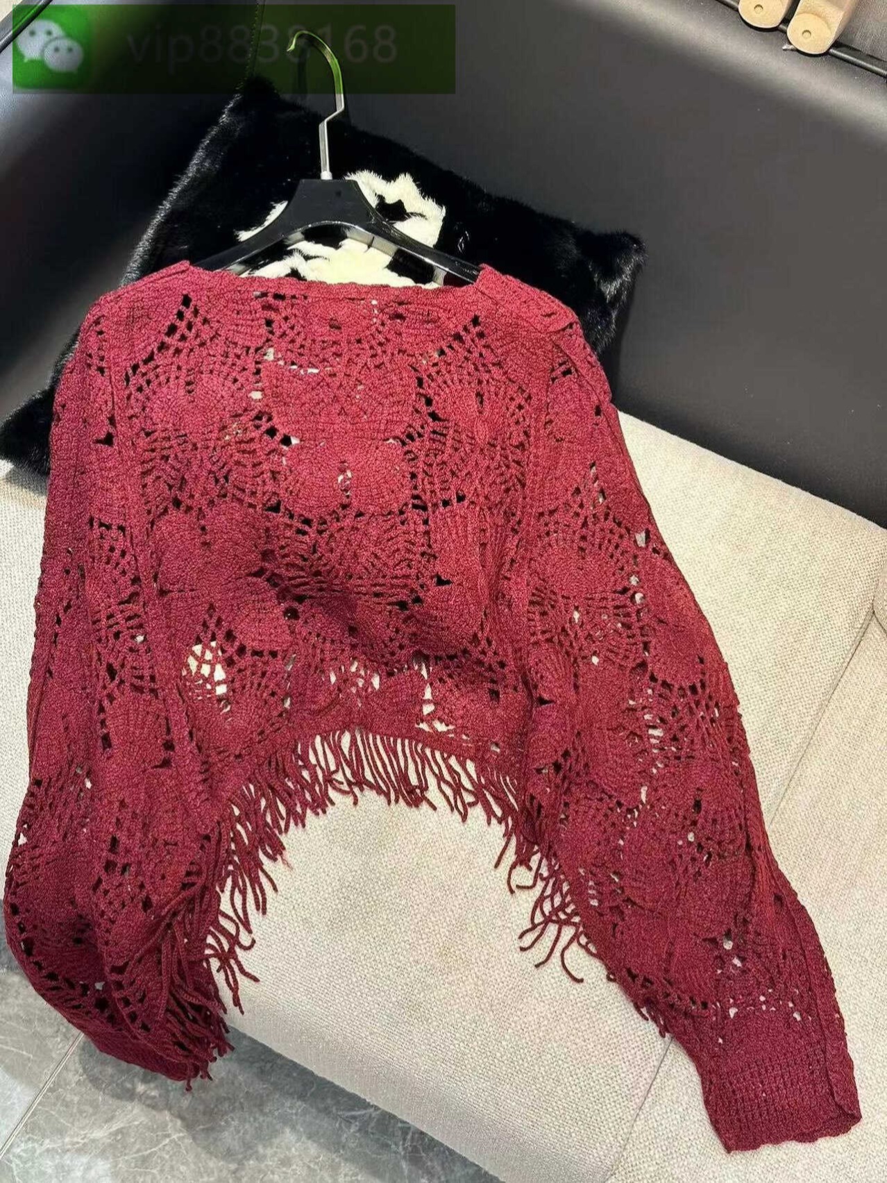 Hollow short sweater wool knitted design solid color spring short sweater air conditioning jacket