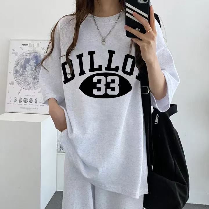 純色多款潮牌女裝套裝兩件韓版圓領短袖長褲兩件套2025新款夏季