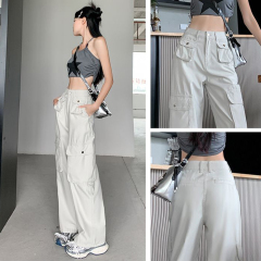 American retro starry sky pattern jeans for women in spring and summer large size high waist loose slimming draped wide-leg straight floor pants