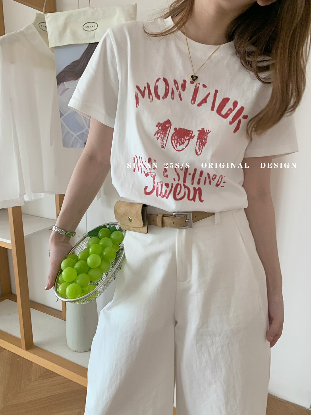 200g combed and tight spun in 2025, pure cotton back bag strip, spring and summer loose shoulder printed short-sleeved T-shirt