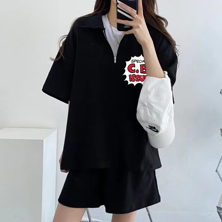 Sportswear suits for women 2025 short-sleeved casual sports suits for women summer two-piece set small