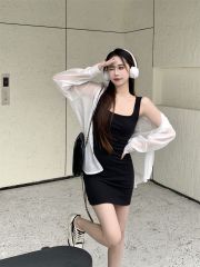 2025 new style 40 pure cotton 210g 92 cotton/8 spandex suspender dress for women