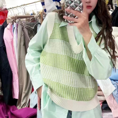 韓系春秋新款女馬甲針織衫套頭背心洋氣減齡百搭氣質上衣