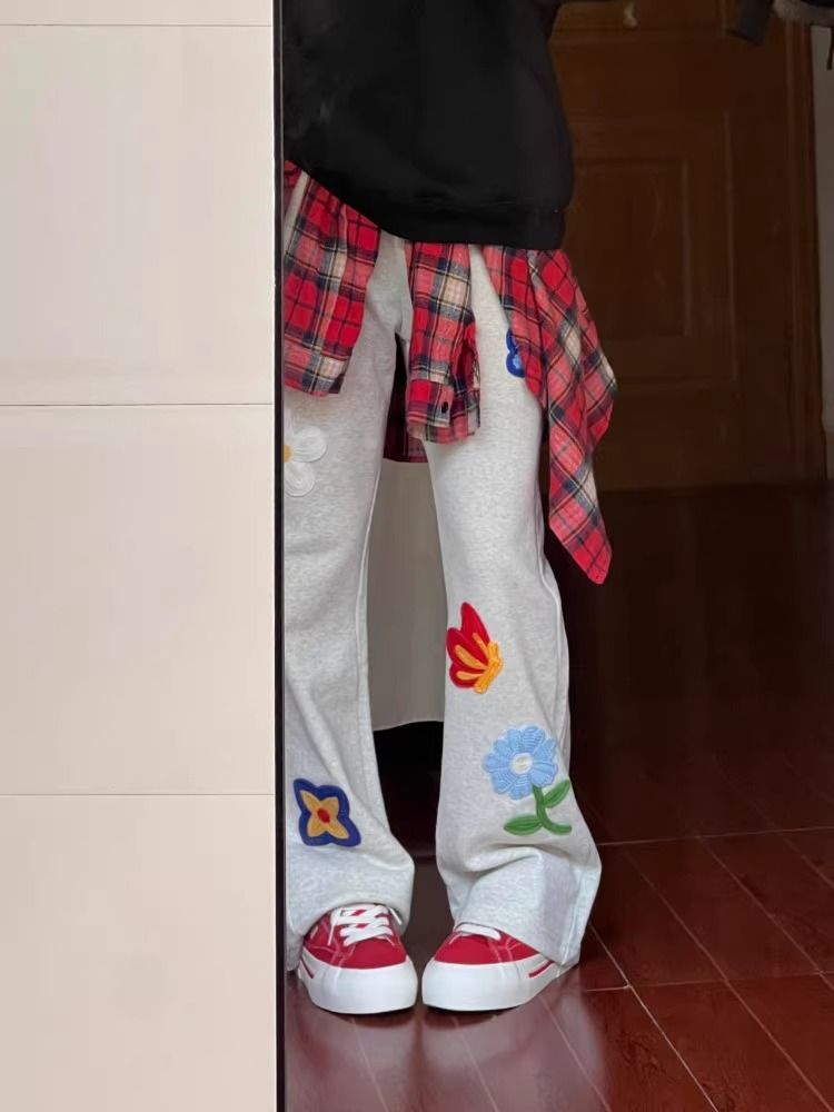 西裝腰頭韓版美式復古條紋格子工裝褲子女2025早春新款拖地長褲潮