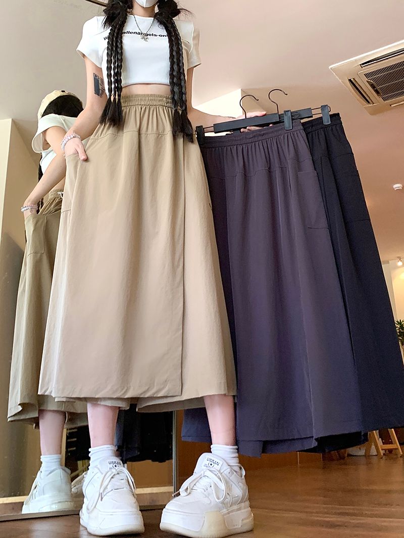 Real photo Yamamoto wrinkles, work dress, women's summer skirt, small pants