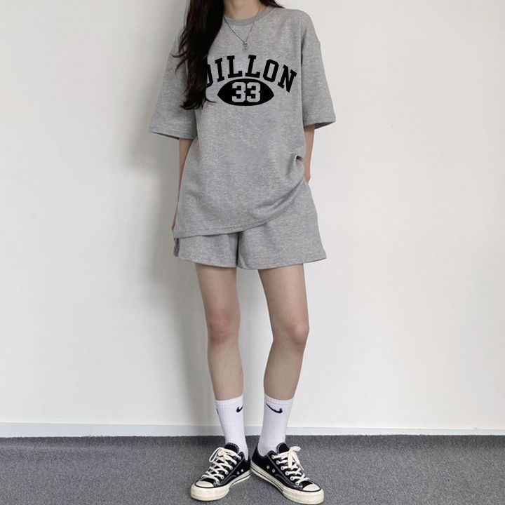 卡通運動服套裝女夏季學生韓版減齡短袖短褲韓休閒兩件寬鬆時尚