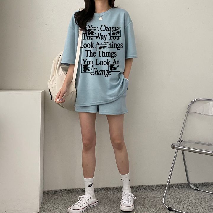 潮牌外單運動服套裝女夏季2025新款休閒跑步夏裝