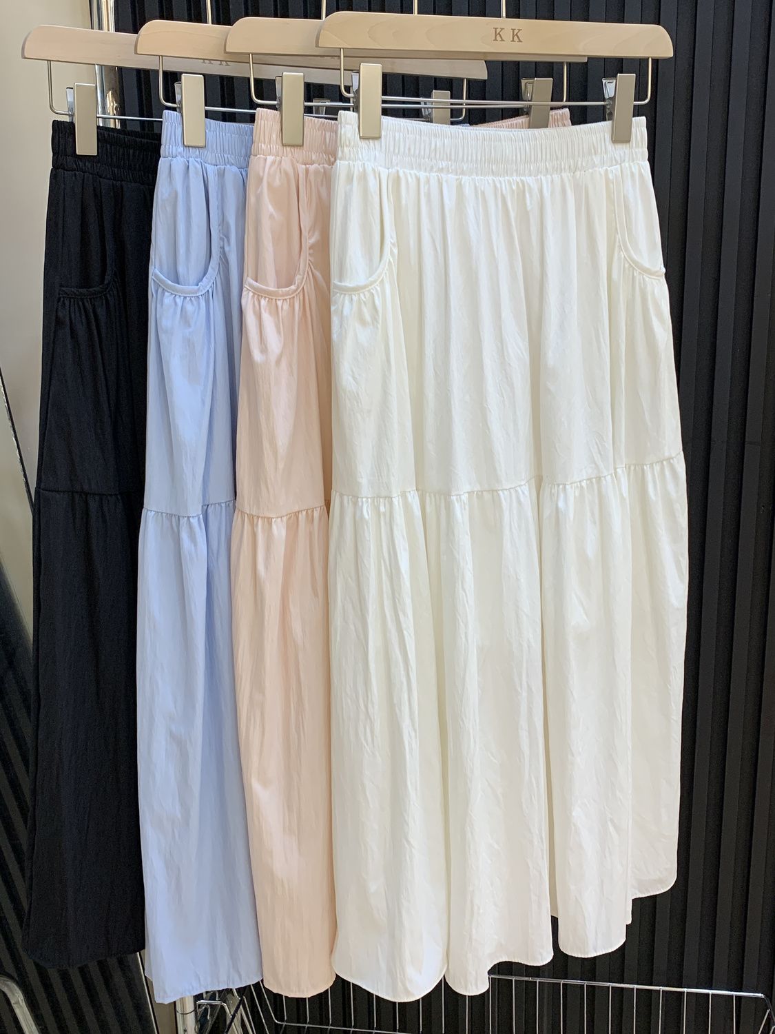 Antioxidant leisure Yamamoto skirt with pockets, high-waisted, slimming, cake skirt, literary retro versatile parasol skirt, new spring and summer style