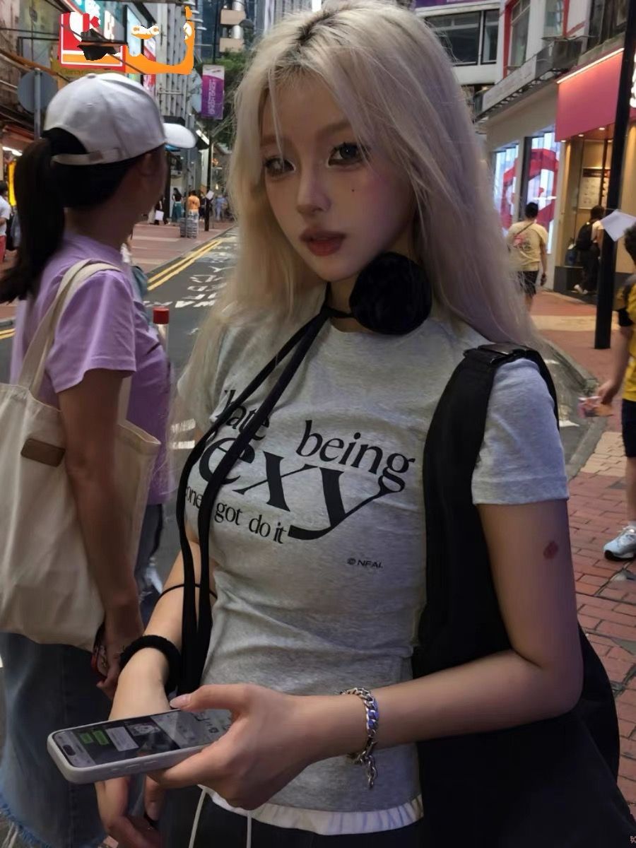 純棉 韓國chic夏季新款韓版修身顯瘦字母印花短袖t恤女百搭上衣潮