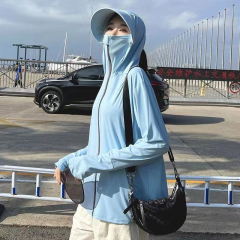 The same style of shawl sun protection clothes for internet celebrities upf50 UV protection short loose ice silk sun protection clothes for summer outdoor cardigan