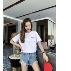 Dinosaur short-sleeved T-shirt for women ins trendy new couple outfit summer loose white top