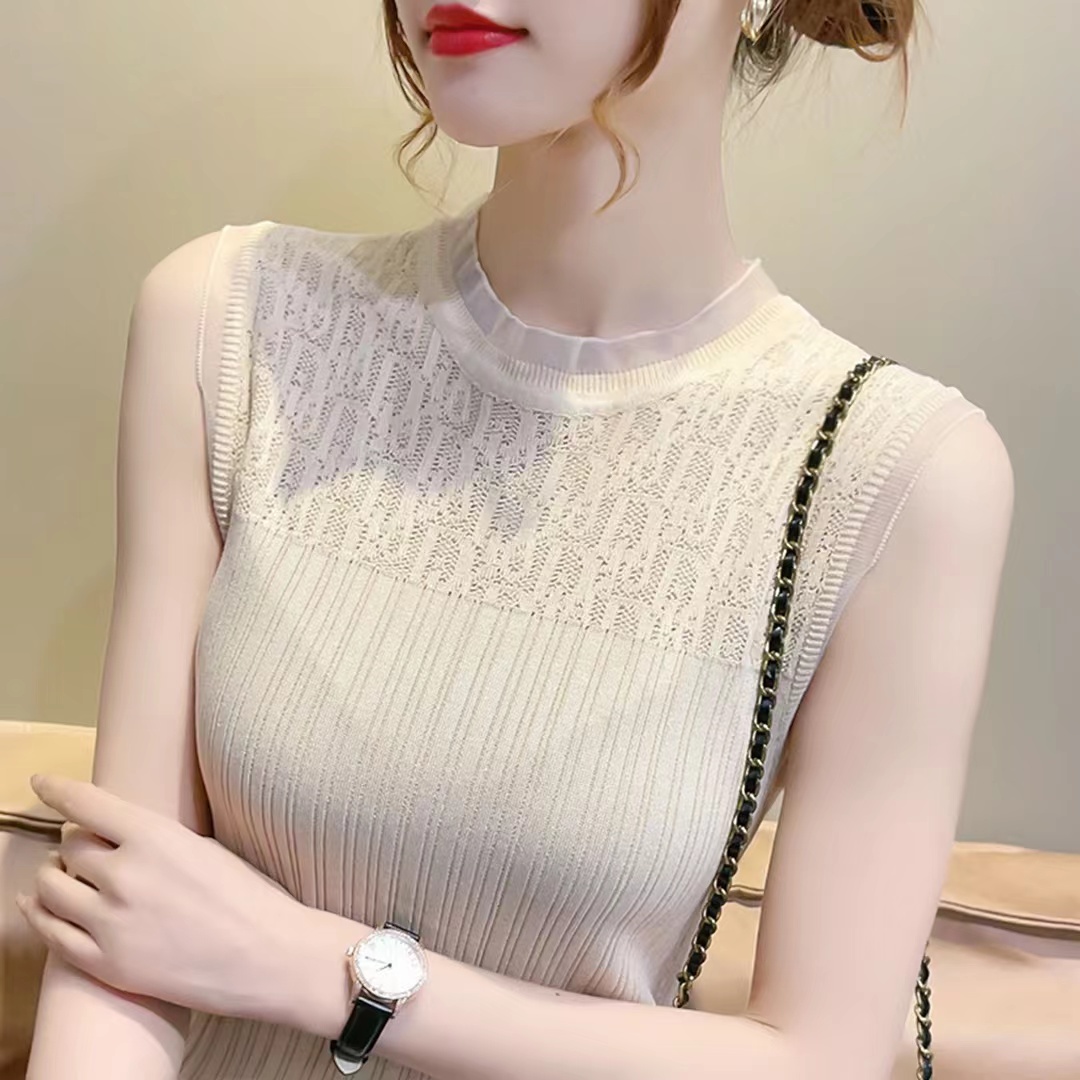 冰絲背心女內搭2025新款夏季吊帶打底衫上衣外穿網紗針織無袖t恤