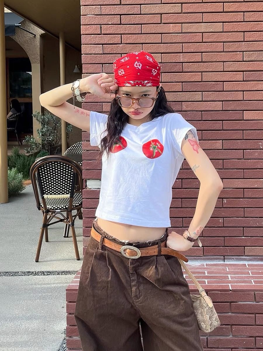 純棉 韓國chic夏季新款韓版修身顯瘦字母印花短袖t恤女百搭上衣潮