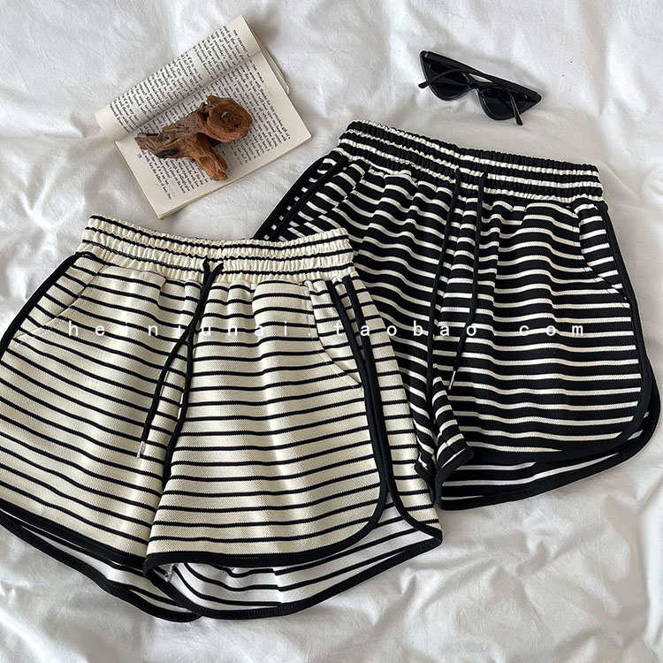 2025 summer new high-waist loose sports wide-leg shorts fat girl casual slim a-line hot pants large size women