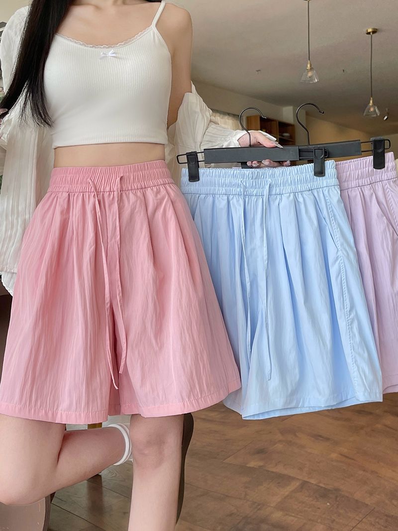 Real shot, original cloth added 6 colors, Bingsi Yamamoto shorts for women, summer thin high waist casual wide-leg sports five-point pants