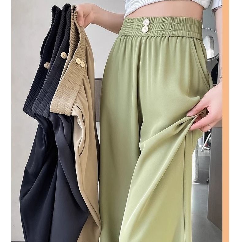 Casual pants wide-leg pants for women in spring and autumn new style 2025 high waist droop pants casual floor straight-leg casual pants