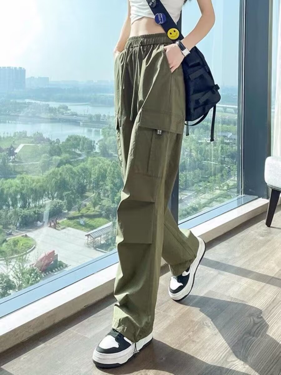 American work pants for women in summer thin 2025 new mountaineering quick-drying casual and fashionable ice silk sunscreen sports pants