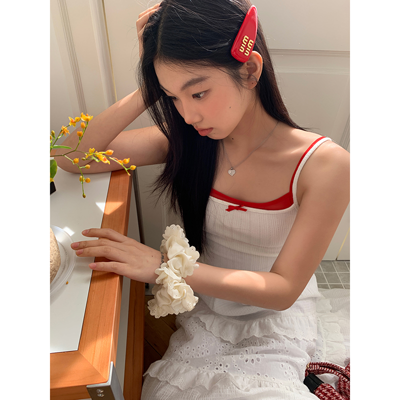 新款假兩件吊帶小背心女夏季蝴蝶結內搭打底短款辣妹外穿花邊上衣