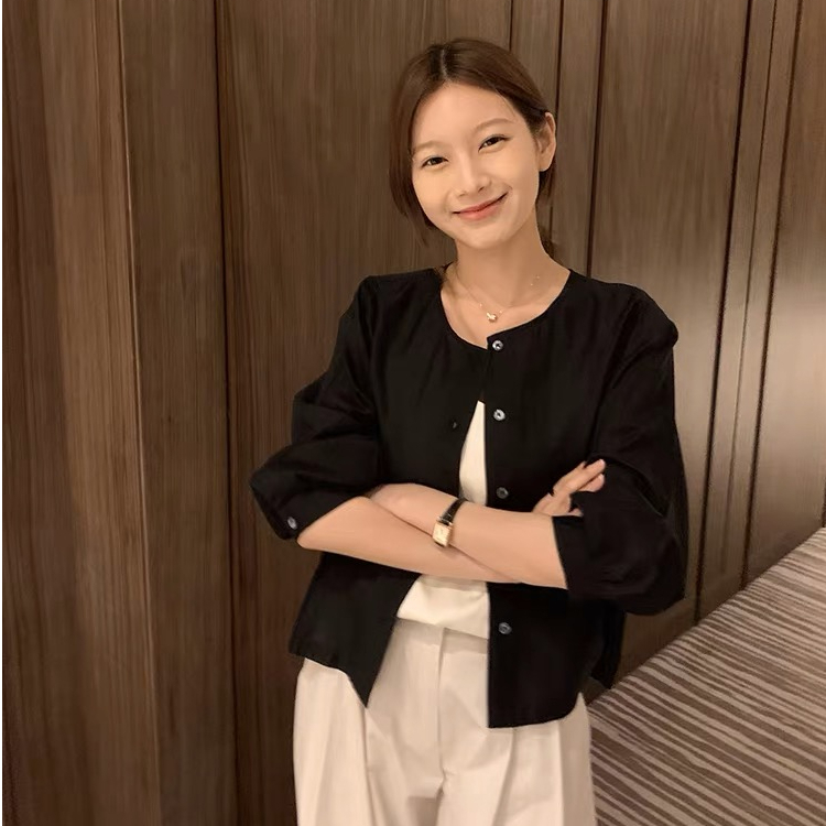 South Korea Dongdaemun 2025 new versatile thin loose temperament casual short jacket for women