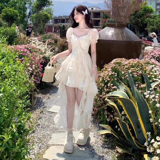 高級感提花連衣裙夏季2025新款設計感重工不規則度假風純欲風裙子