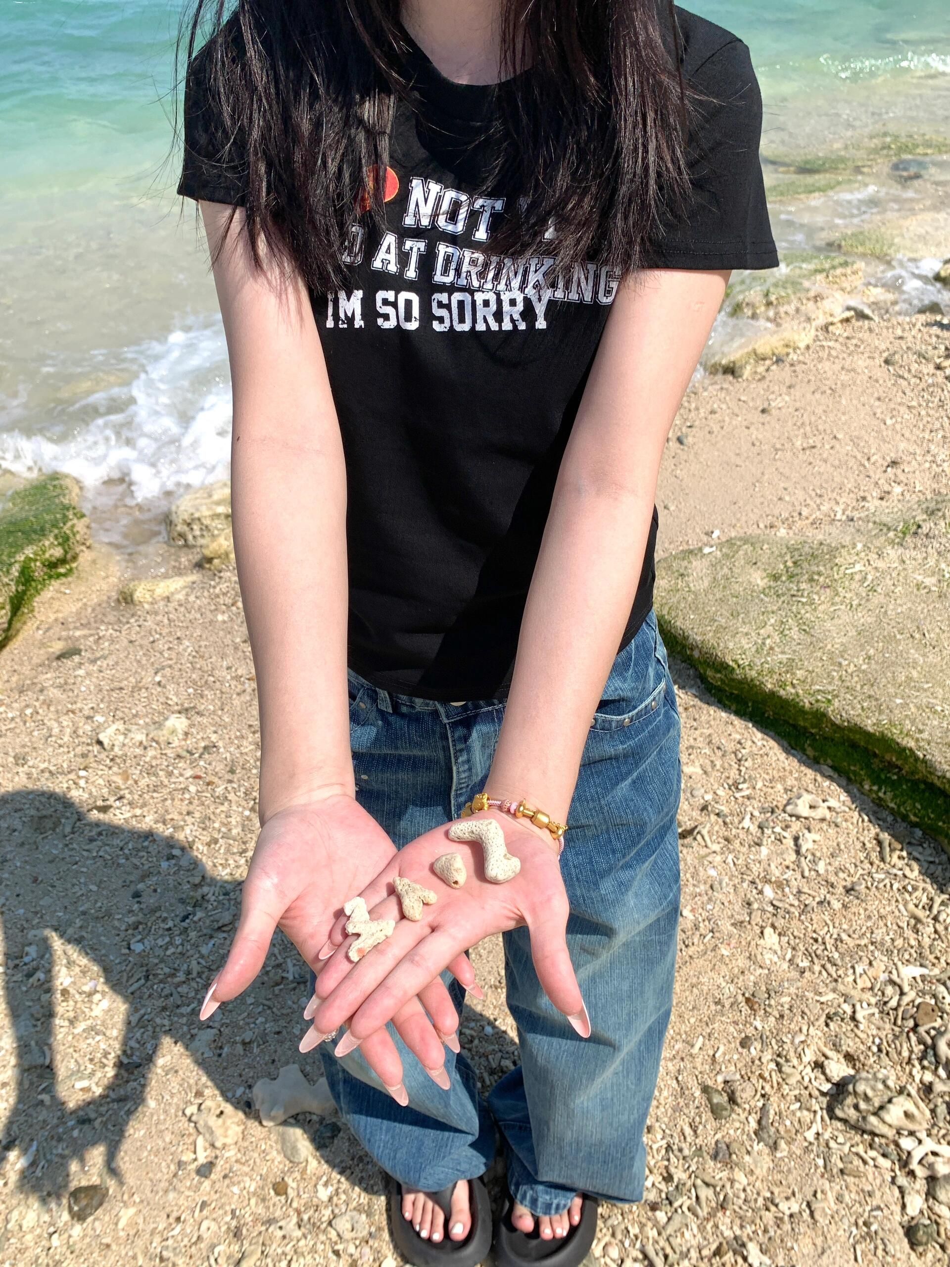 純棉 韓國chic夏季新款韓版修身顯瘦字母印花短袖t恤女百搭上衣潮