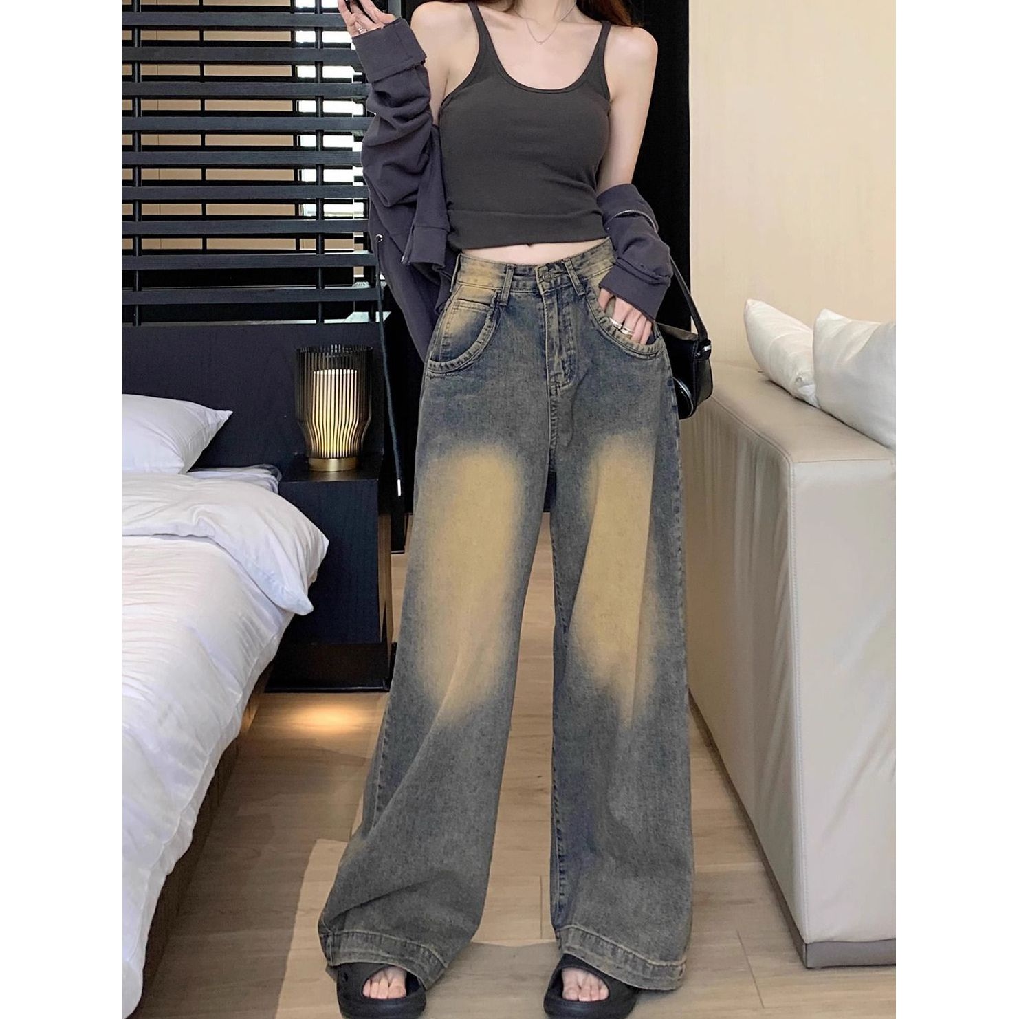 Women's 2025 summer American retro style hot girl loose floor draping feeling casual