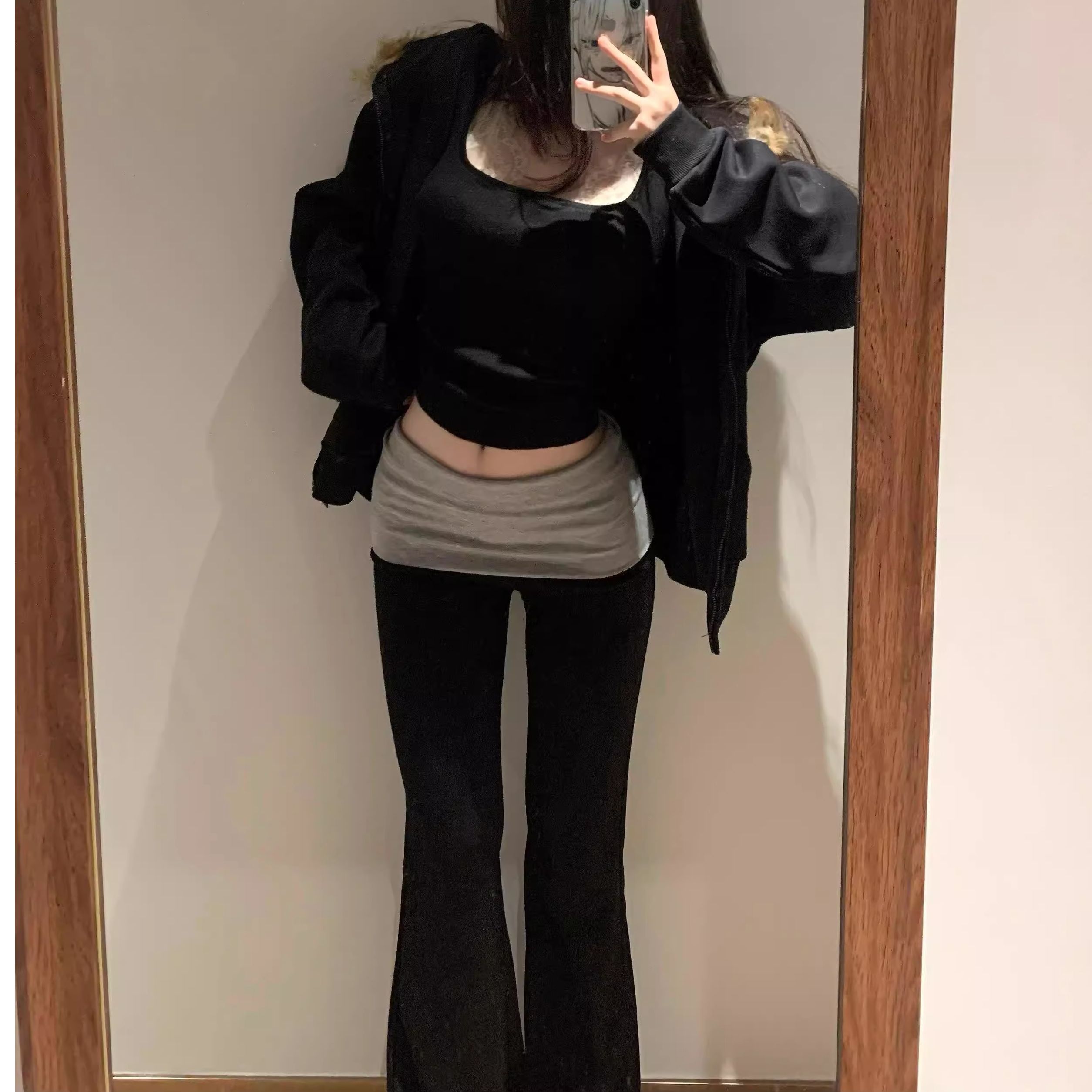 American-style spicy mini bell-bottom casual women's spring slimming yoga pants sports pants