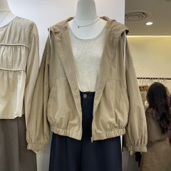 2025 new spring and summer sun protection thin style Korean Dongdaemen slimming and age-reducing versatile loose hooded cardigan