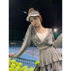 Korean style long-sleeved jacket high-waisted short skirt 2025 early autumn fashion new fashionable sports and casual cover