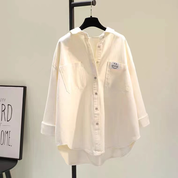 Pure cotton long-sleeved shirt 2025 early spring new shirt versatile simple loose casual cardigan top air conditioning shirt…