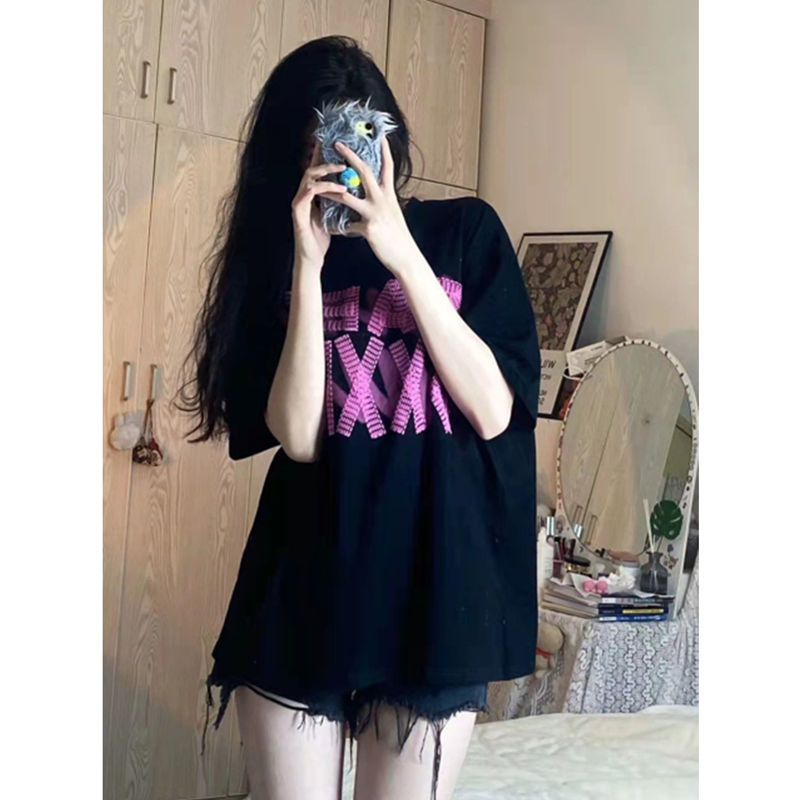 Spring new Korean style casual versatile loose simple letter short-sleeved T-shirt