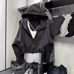 Hooded sunscreen clothes for women 2025 summer new loose casual versatile thin solid color short jacket for women