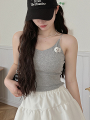 ~Beautiful back suspender vest slim fit doll versatile female wear hot girl sleeveless base lace chest pad