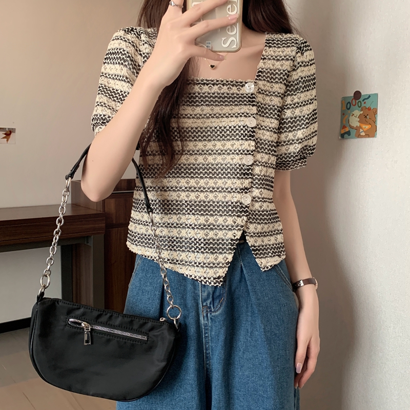 Real shot, short knitted cardigan for women in 2025 summer new style