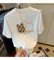 韓國外貿韓版新款夏季短袖T恤女韓版寬鬆慵懶原宿上衣chic港