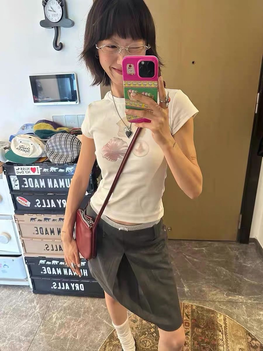 純棉 韓國chic夏季新款韓版修身顯瘦字母印花短袖t恤女百搭上衣潮