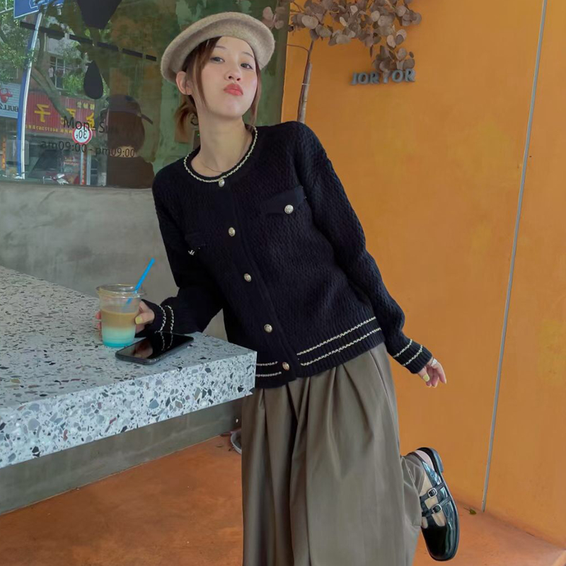 New Women's Autumn/Winter 2025 Fashion Thermo-Fleece Crew Neck Loose Knit Cardigan Outerwear for Layering