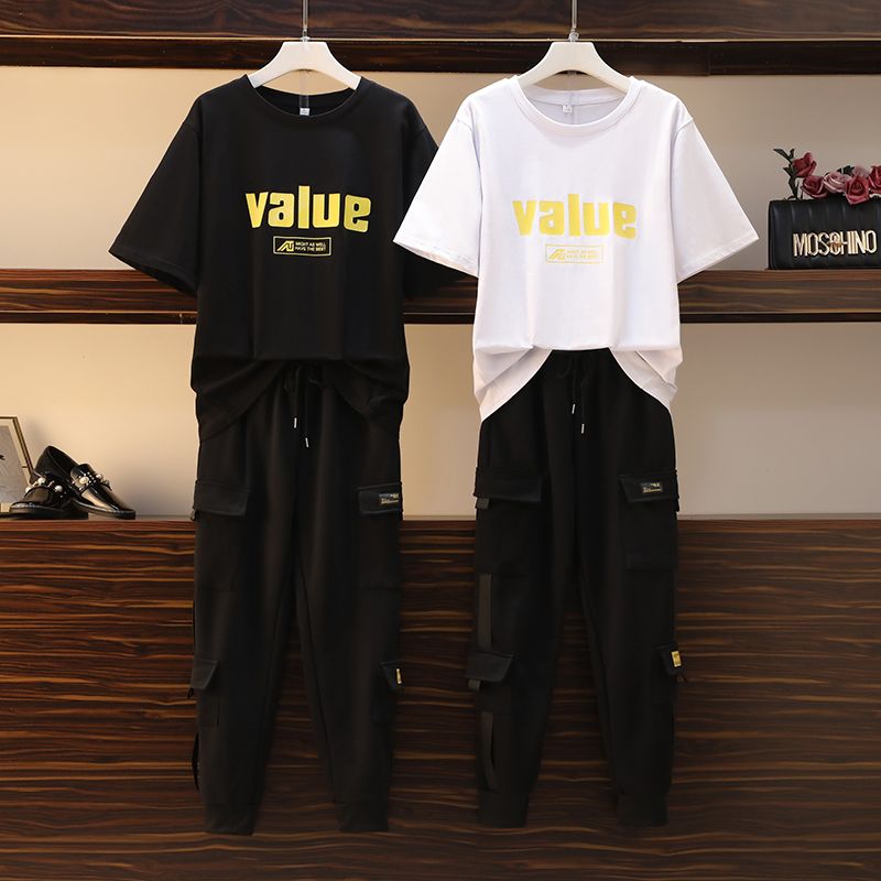 Large size work suit set for women's summer 2025 new trendy brand casual and fashionable Korean version loose two-piece set