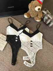 French contrasting bow lace suspender summer slim sleeveless vest pure sexy high-end one-piece top