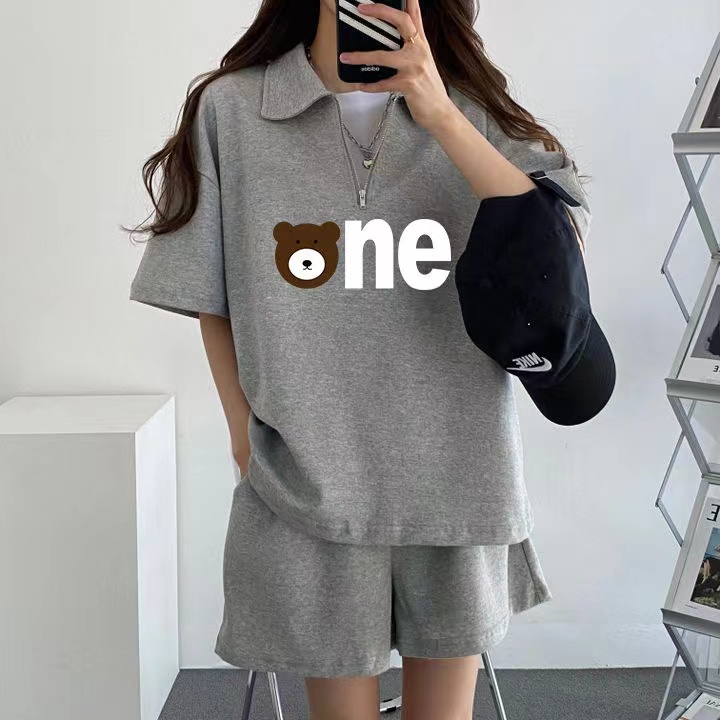 Fashionable salt two-piece set of small internet celebrity sportswear suits for summer loose casual age-reducing shorts