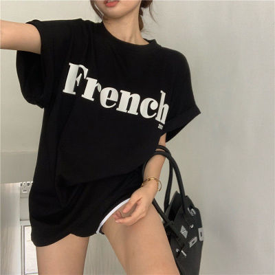 Short-sleeved T-shirt for women loose Korean version ins trendy 2025 spring and summer new mid-length half-sleeved top ins trendy