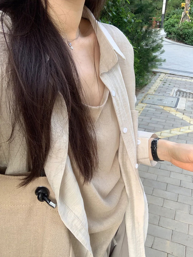 Mint Mambo style sunscreen blouse long-sleeved shirt for women in summer thin loose lazy shirt jacket casual top