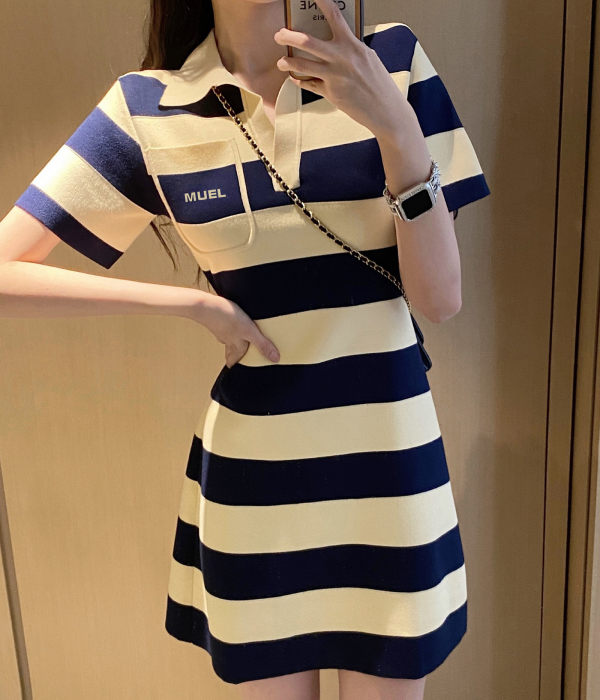 Polo連衣裙女夏季2025年新款法式小眾設計收腰顯瘦高級感休閒裙子