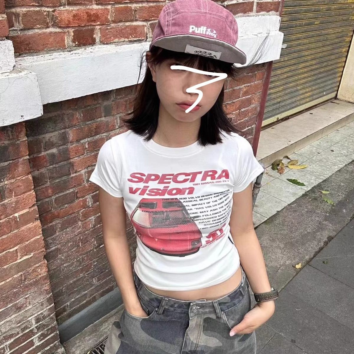 純棉 韓國chic夏季新款韓版修身顯瘦字母印花短袖t恤女百搭上衣潮